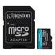 Kingston MicroSD 256GB, Canvas Go! Plus, Class10 UHS-I U3 V30 A2, w/SD adapter ( SDCG4/256GB )