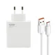 Kućni punjač Super Fast 120W GaN 6A USB sa USB A na Type C kablom, Beli