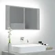 Vidaxl LED kopalniška omarica z ogledalom betonsko siva 80x12x45 cm