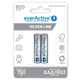 slomart polnjive baterije everactive evhrl03-800 aaa r03 1,2 v 3.7 v (2 kosov)