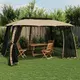 Vidaxl vidaXL Paviljon z dvojno streho in mrežo okoli, taupe, 3,93 x 2,93 m