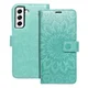 shumee Ovitek Mezzo Book za Samsung S21 FE, mandala zelene barve