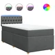 Vidaxl Box spring postelja z vzmetnico temno siva 100x200 cm blago