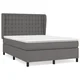 Vidaxl Box spring postelja z vzmetnico siva 140x200 cm umetno usnje
