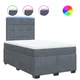Vidaxl Box spring postelja z vzmetnico temno siva 120x200 cm žamet