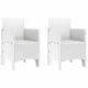 Vidaxl Vrtni Stol z blazino 2 szt. Bela 53 x 49 x 85 cm Polipropilen