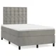 Krevet box spring s madracem LED svjetlosivi 120x190 cm tkanina