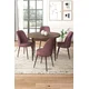 Hanah Home Set Trpezarijski sto i 4 stolice, Prljavo roze