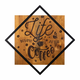 Lesena/kovinska stenska dekoracija 54x54 cm Life Begins After Coffee – Wallity