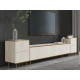 TV-omarica Kailua 2574 (Svetla Travertine + Zlata) Zlati hrast, Svetla Travertine, 260x60x35cm
