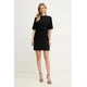 Bombažna obleka Armani Exchange črna barva, XW000825 AF10356