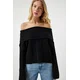 Happiness Istanbul Womens Black Madonna Collar Knitwear Sweater