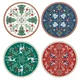Set of 4 dessert plates, porcelain, 19 cm, Christmas Folk - Nuova R2
