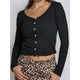 Sinsay - Rebrasta bluza - crno