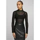 Womens Fishnet Turtleneck Bodysuit Black