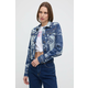Traper jakna Versace Jeans Couture za žene, boja: tamno plava, za prijelazno razdoblje