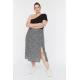 Trendyol Curve Black Slit Woven Viscose Skirt