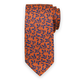 Moška classic kravata oranžne barva z vzorcem modrih listov 15145