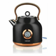 slomart kuhalnik vode in električni grelnik za čaj haeger ek-22b.024a črna nerjaveče jeklo 2200 w 1,7 l
