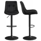 Songmics Set barskih stolov nastavljiva višina vrtljiv z naslonom za hrbet in oporo za noge 485x43x935-114 cm črna