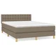 Vidaxl Box spring postelja z vzmetnico taupe 140x190 cm blago