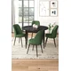 Hanah Home Set Trpezarijski sto i 4 stolice, Zeleno-crni
