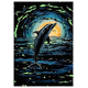 shumee V temi sveteča praskanka Skakajoči delfin 40x28 cm