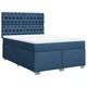 Vidaxl Box spring postelja z vzmetnico modra 140x190 cm blago