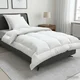 vidaXL Set odeje in blazine 3 pcs 135x220 cm 4 letni časi 350 GSM Bela