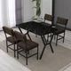 Hanah Home Trpezarijski sto i stolice Dubai, Braon-crni