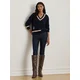 Lauren Ralph Lauren Pulover mornarska/bordo/bela