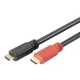 HDMI High Speed connection cable, type A, w/ amp. M/M, 10.0m, Ultra HD 24p, gold, bl