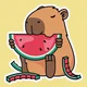 Rayher. Slikanje po številkah Kids, Capybara and watermelon, 40x40cm