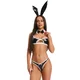 Obsessive Night Bunny - štiridelni zajčji kostum za ženske (črna)