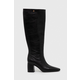 Usnjeni elegantni škornji Tory Burch BANANA TALL BOOT ženski, črna barva, 154529-006