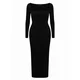 PANTHEROAR Pletena obleka Caro Neck Long Dress črna