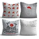 Aberto Design NYXMAS04 Set od 4 dekorativnih jastuka, 43 x 43 cm, Sivi