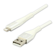 Logo Kabel USB (2.0), USB A moški - Apple Lightning moški, 2 m, certifikat MFi, 5 V/2,4 A, bel, škatla, najlonski oplet, aluminij