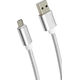 mobilNET Tekstilni podatkovni kabel Tip C 2A, 2M, Eko embalaža, Srebrn