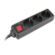 COMMEL Produžni Kabl 3 Utičnice Sklop 16A 3500W Crna 1.4m H05VV-F 3G1