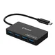 Hub postaja Techsuit QuantumNode 4v1 (H16) USB-C - 4x USB-A 3.0, ABS - črna