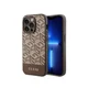 GUESS Maska za iPhone 14 Pro GCUBE PU STRIPES Brown MagSafe