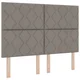 Vidaxl LED Box Spring Postelja z vzglavjem Taupe 160 x 200 cm blago
