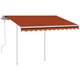 MAISON CHIC Ročno zložljiva tenda - Senčniki s stebrički 3,5x2,5 m oranžna in rjava, (22042219)