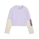 PUMA MID 90s Relaxed Layered Cropped Long Sleeve Tee Youth, Age, Light Lavender, 7-8Y