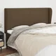 Vidaxl Vzglavje z ušesi temno rjavo 163x23x118/128 cm blago