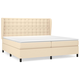 vidaXL vidaXL Box spring postelja z vzmetnico krem 200x200 cm blago, (20892812)