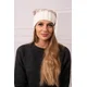 marka niezdefiniowana Cap with fleece Milano K203 dark beige melange + ecru