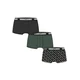 Boxer Shorts 3-Pack Dark Green+Black+Branded Aop