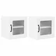 Vidaxl Stenski stekleni omarica PORTO 2 szt. Bela 40 x 31 x 40 cm